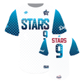 Round Collar Baseball Jersey - White | Dugout Stars
